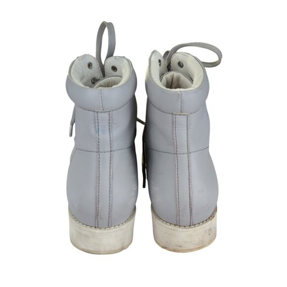 Acne Studios Feliks High Top Sneakers Gray Wedge Platform Leather Women's 38 8 - Picture 5 of 9